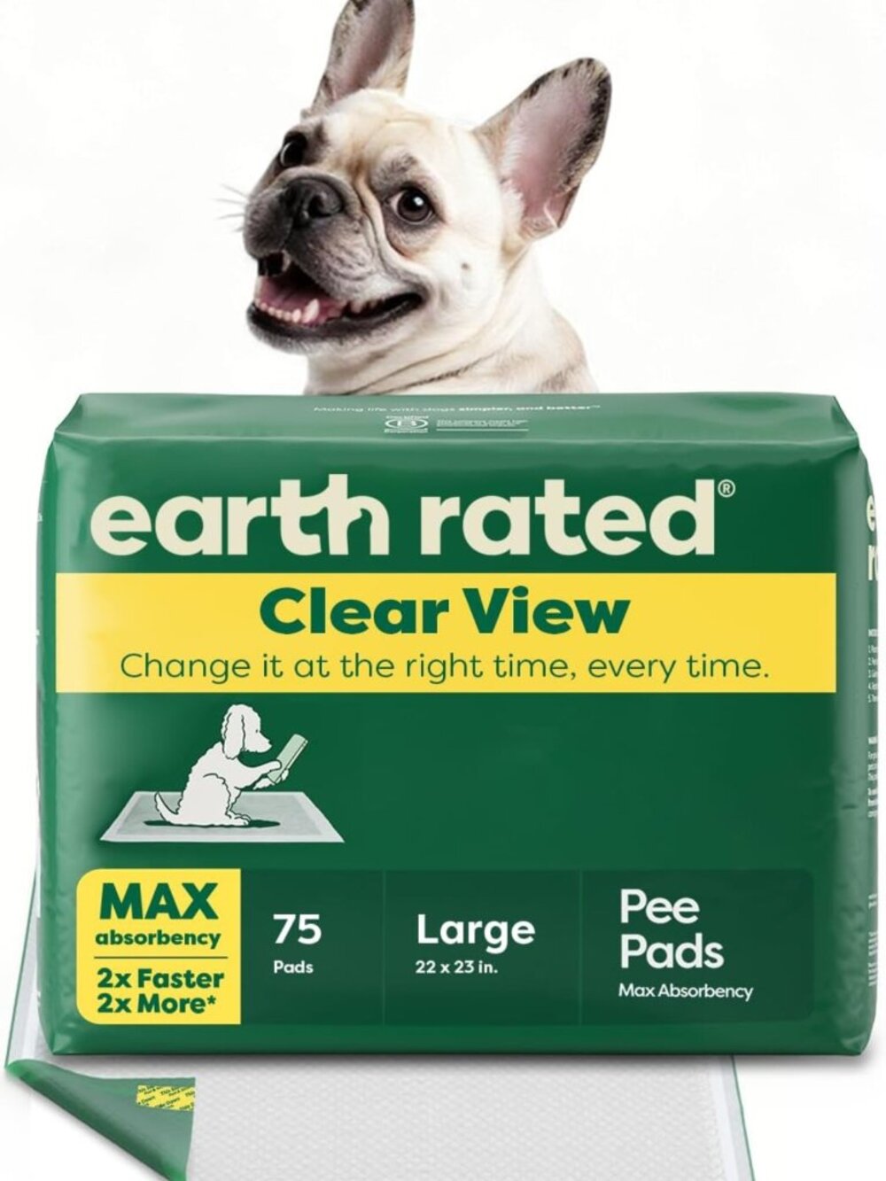 Max Absorbency Puppy Pee Pads, Clear View Top, 75 Count, Regular Size